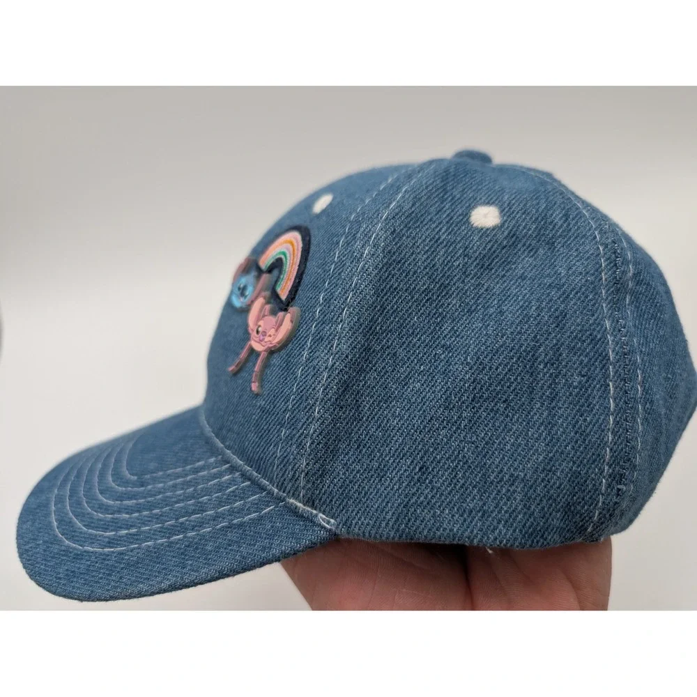 Disney Stitch Angel Rainbow Denim Baseball Cap Kids Blue Hat SOH29054